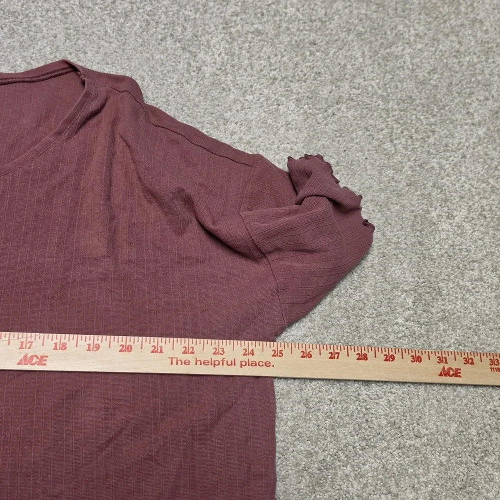 Garnet Hill‎ Women's Mauve Knit Sleep Pajama Set Shorts T Shirt Cotton Blend XL
